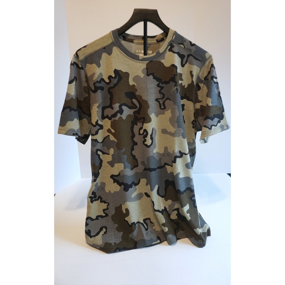 KUIU ULTRA Merino 120 LT Short Sleeve Shirt Verde Camo Mens Large Nuyarn Hunting